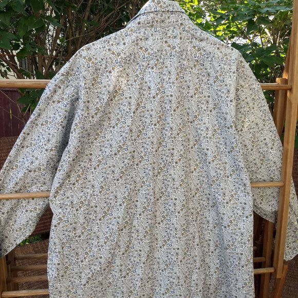 Thomas Dean white small floral patterned dress shirt - Picture 6 of 9